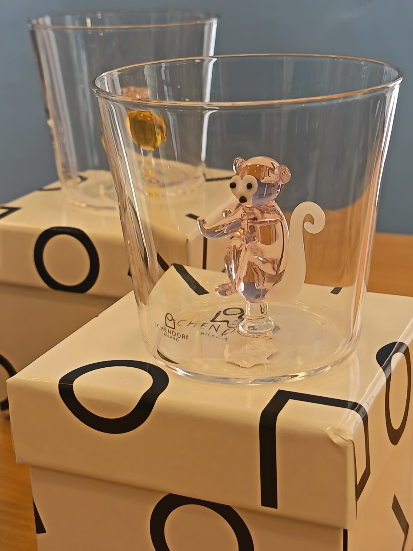 Bicchiere Ichendorf con scimmietta in vetro